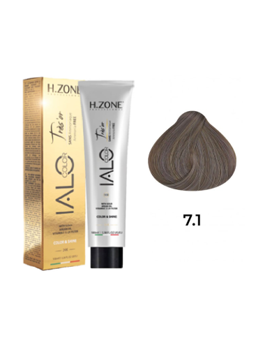 IALO H-ZONE Trés'or Coloration Permanante 7.1 Blond Cendré Sans Ammoniaque 100ml